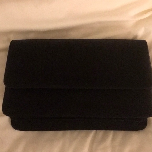 Carolyne Barton Black Evening Bag Handbag with magnetic snap & shoulder strap - Picture 5 of 11